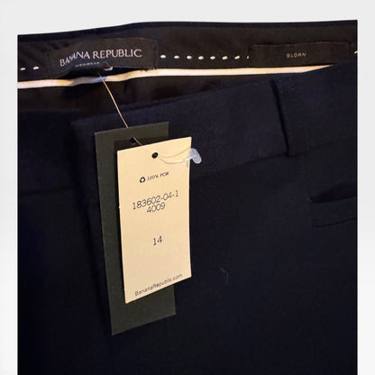 NWT Banana Republic Navy Blue Sloan Pants, Dress Trousers, Size 14