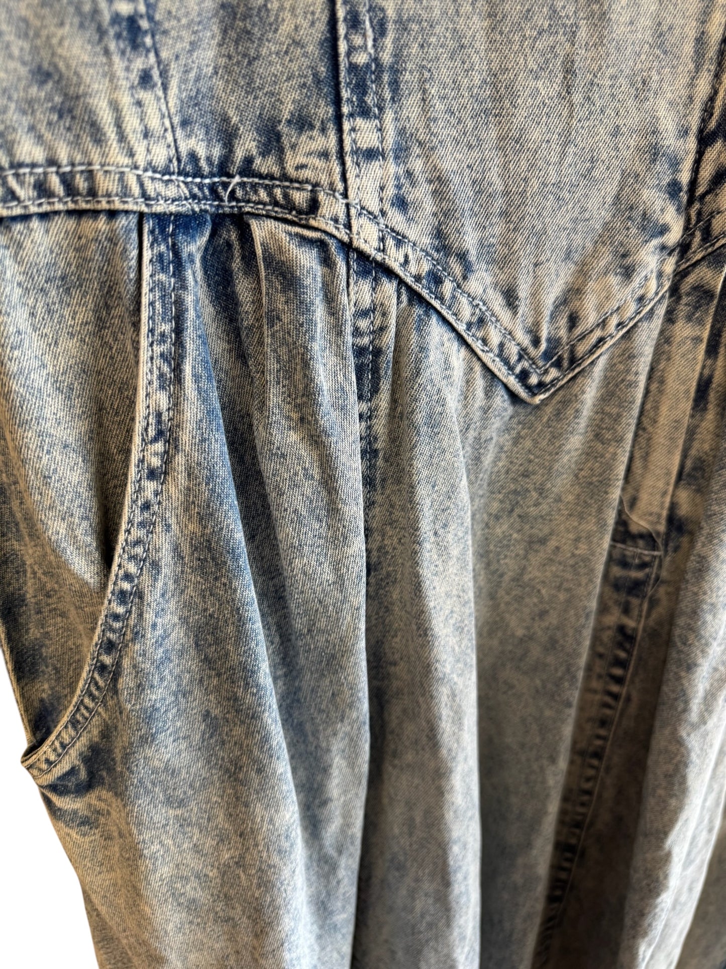 Vintage Denim Fringe Western Dress, size L