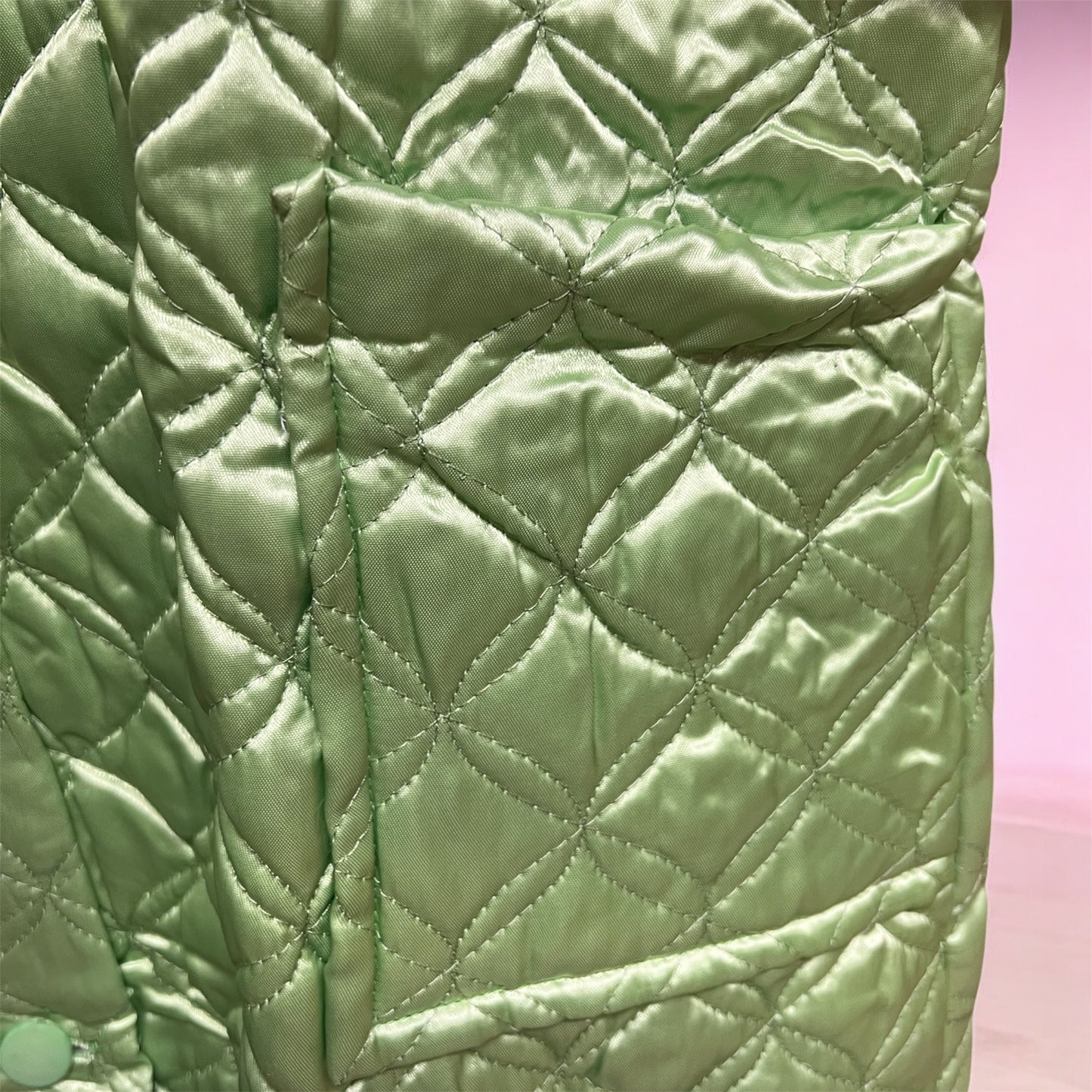 NWT 1950s Green Quilted Housecoat, size large