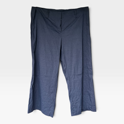 Elie Tahari Beautiful Navy Blue Cropped Dress Pants, Trousers, Size XL