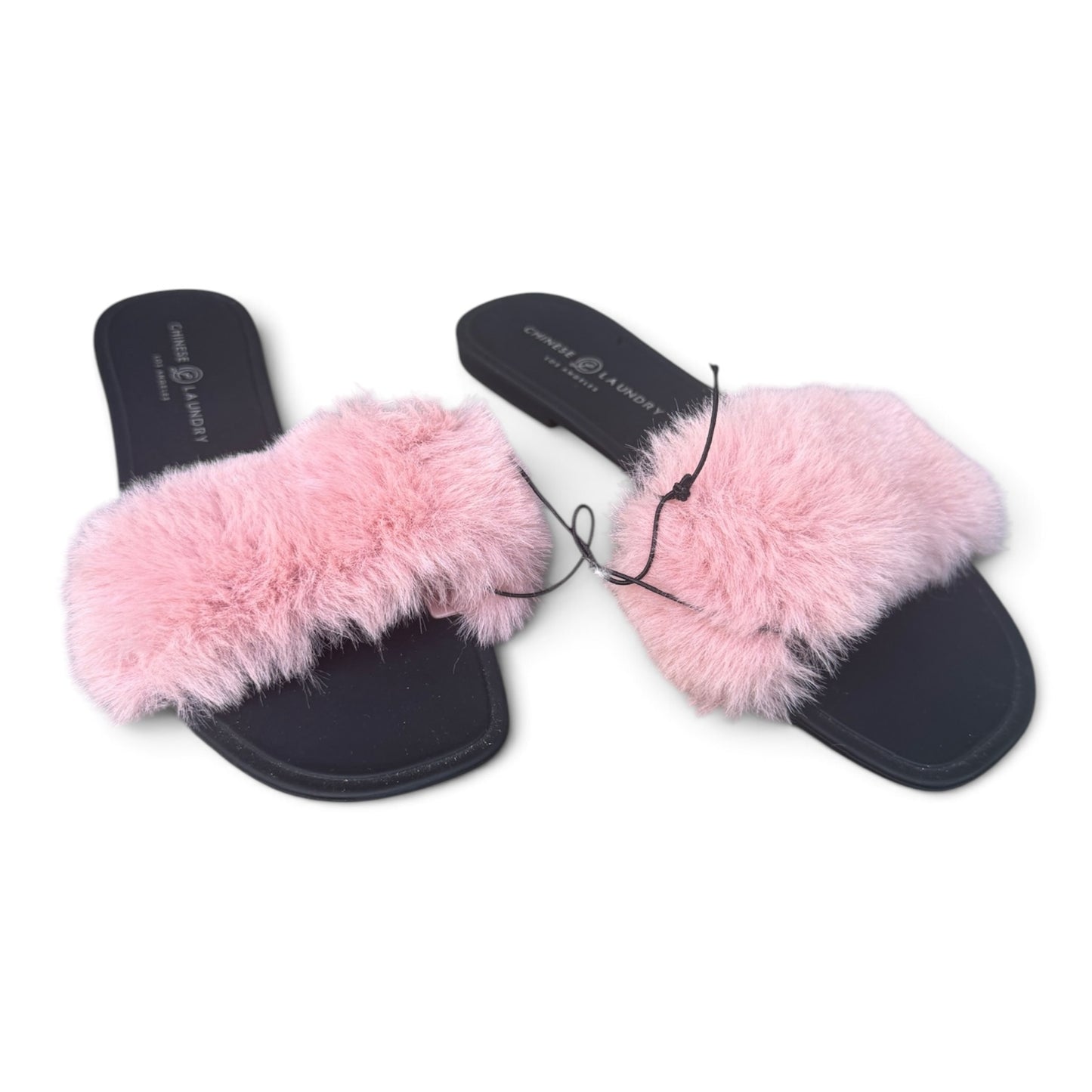 NWOT Chinese Laundry New Pink Fluffy Slides / Sandals, Size 8