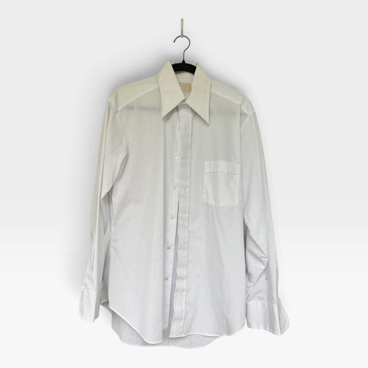 Vintage 70’s Men’s Sears Brand White Button-Up Shirt, Size Medium