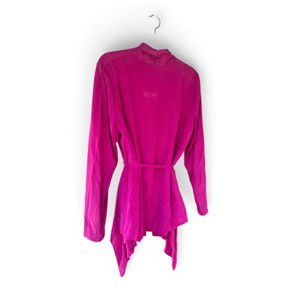 NWT Pure DKNY Magenta 100% Silk Blouse, Size L