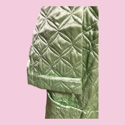 NWT 1950s Green Quilted Housecoat, size large