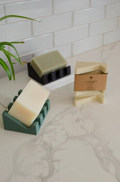 Earth-Friendly Silicone Draining Soap Dish - Zero Waste, No Plastic Packaging