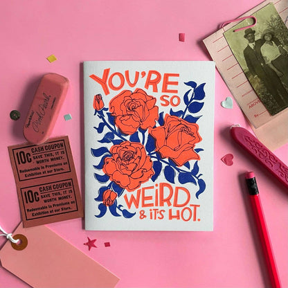 Weird Roses - Love Letterpress Greeting Card