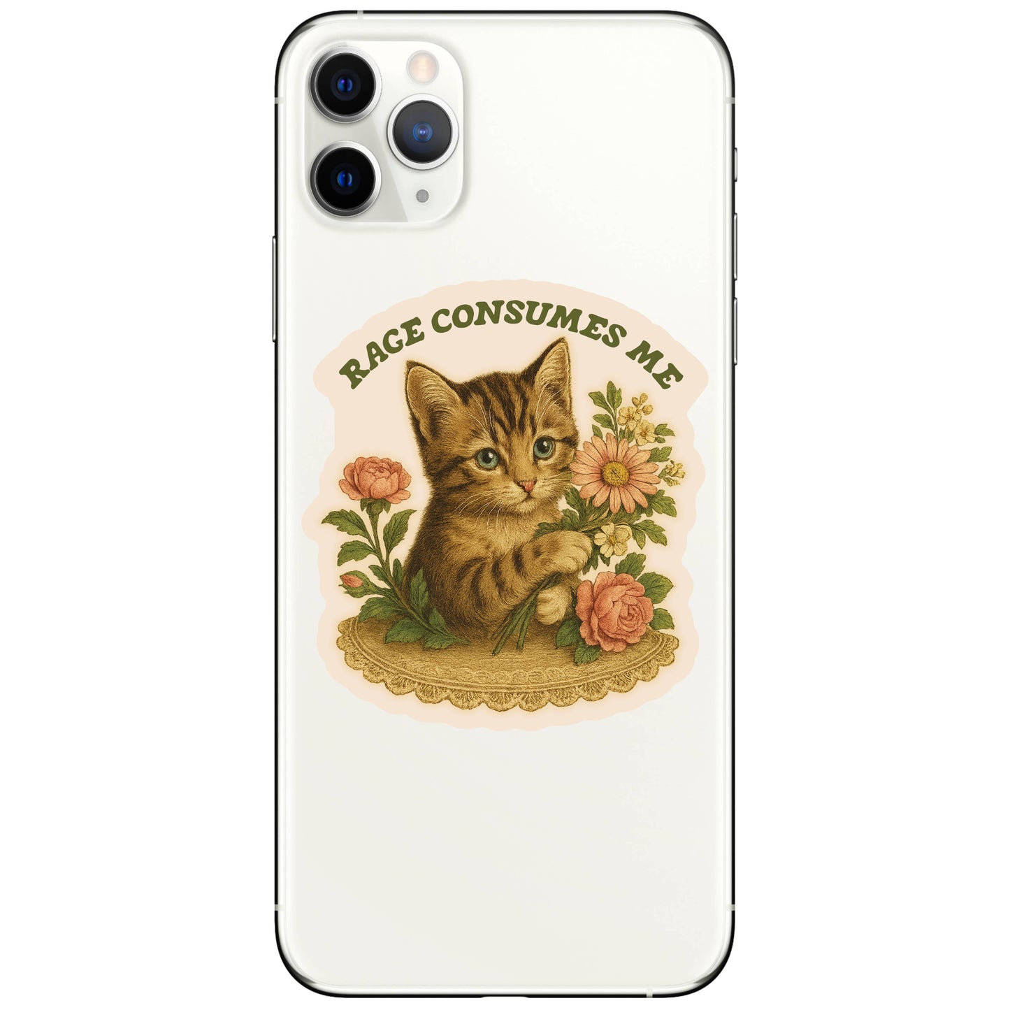 “Rage Consumes Me” Feisty Kitty Cat Sarcastic Cute High Quality Vinyl Sticker