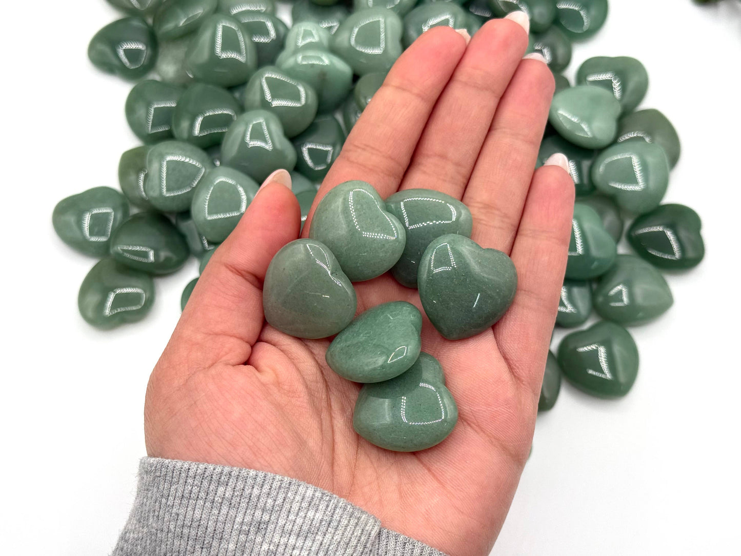 Green Aventurine Mini Hearts for Luck/New Opportunities (+ Dirty Witch pouch)