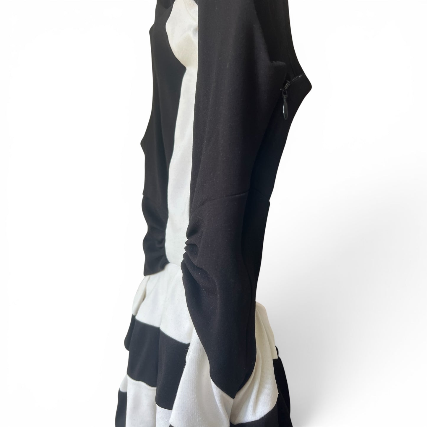 Eva Franco for Anthropologie Black & White Striped Mini Fit and Flare Dress, Size 0