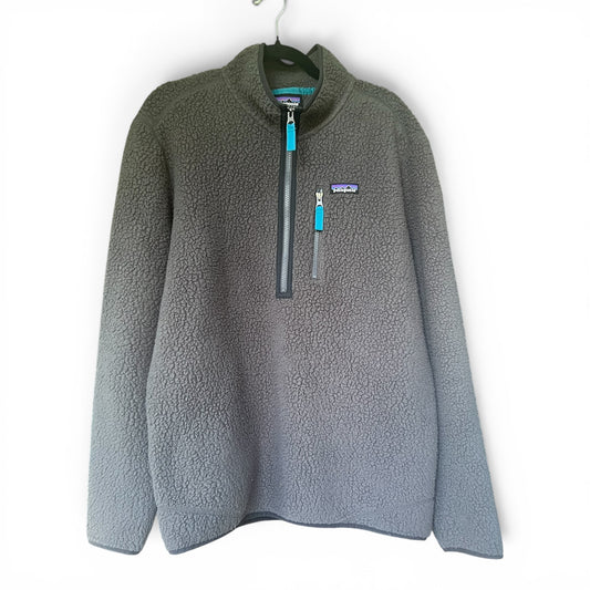 Patagonia Pullover Gray Branded Don Julio 1942 Fleece, Size L