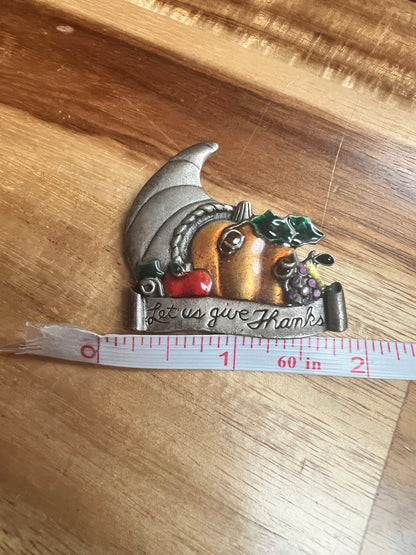 Vintage Enamel Thanksgiving Brooch