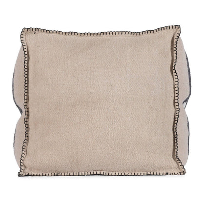 Swiss Army Pouf 18X18X18 Cream/Black — Stuffed With Upcycled Fabric Scrap!