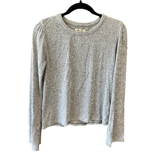Madewell Gray Puff Shoulder Long Sleeved Shirt, size m