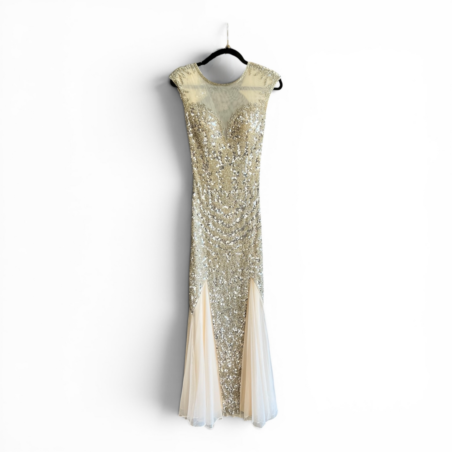 Formal Sequin Long Gown Black Tie Prom Dress by Primavera, size 00