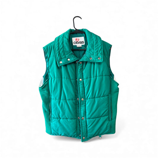 Vintage Cevas 70s/80s Green Puffer Vest, size L