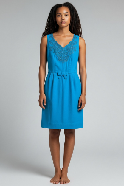 Vintage 1950’s Blue Sleeveless Cocktail Dress, size m