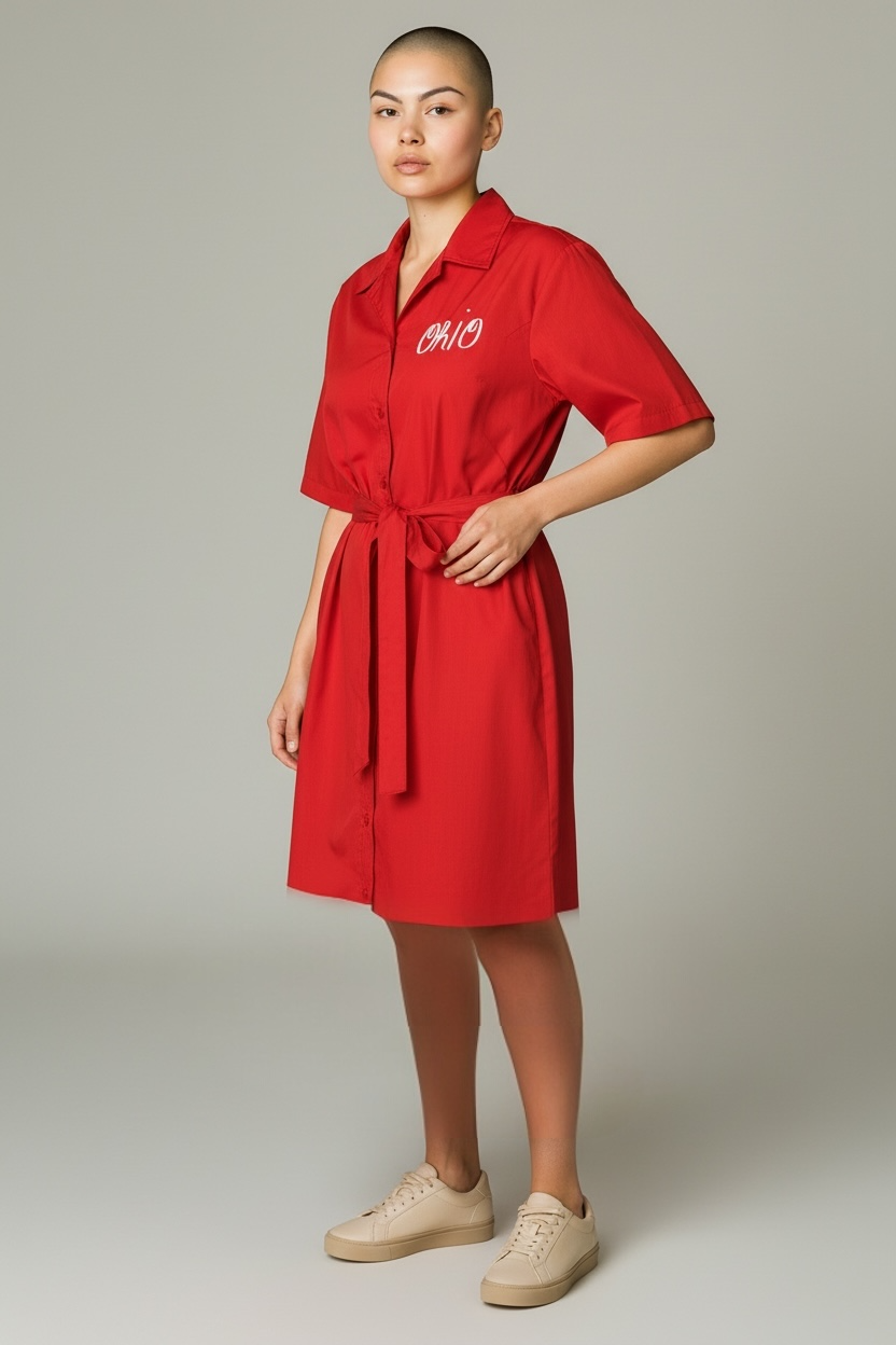 Vintage 1950s Red Ohio Dress, size l/xl