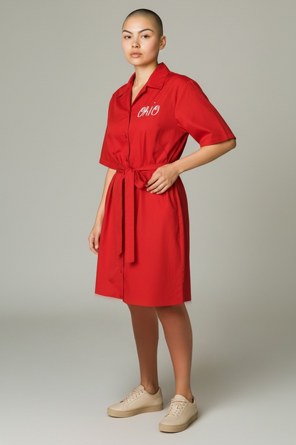 Vintage 1950s Red Ohio Dress, size l/xl