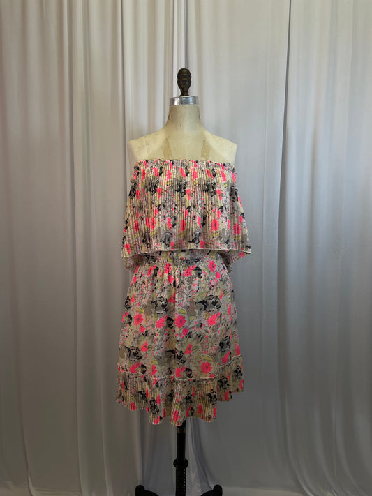 Parker Strapless Ruffle Mini Dress, size large
