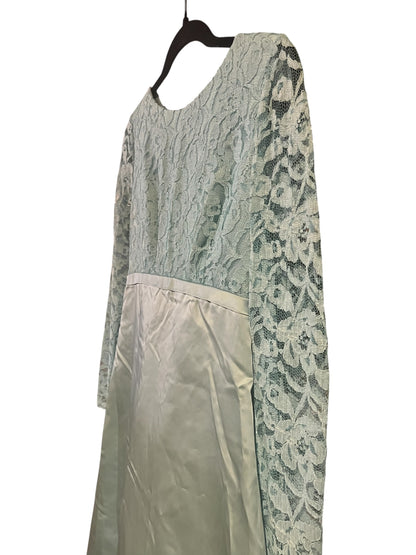 Blue 1960s Gown with Lace Floor-Length Cape, size xs