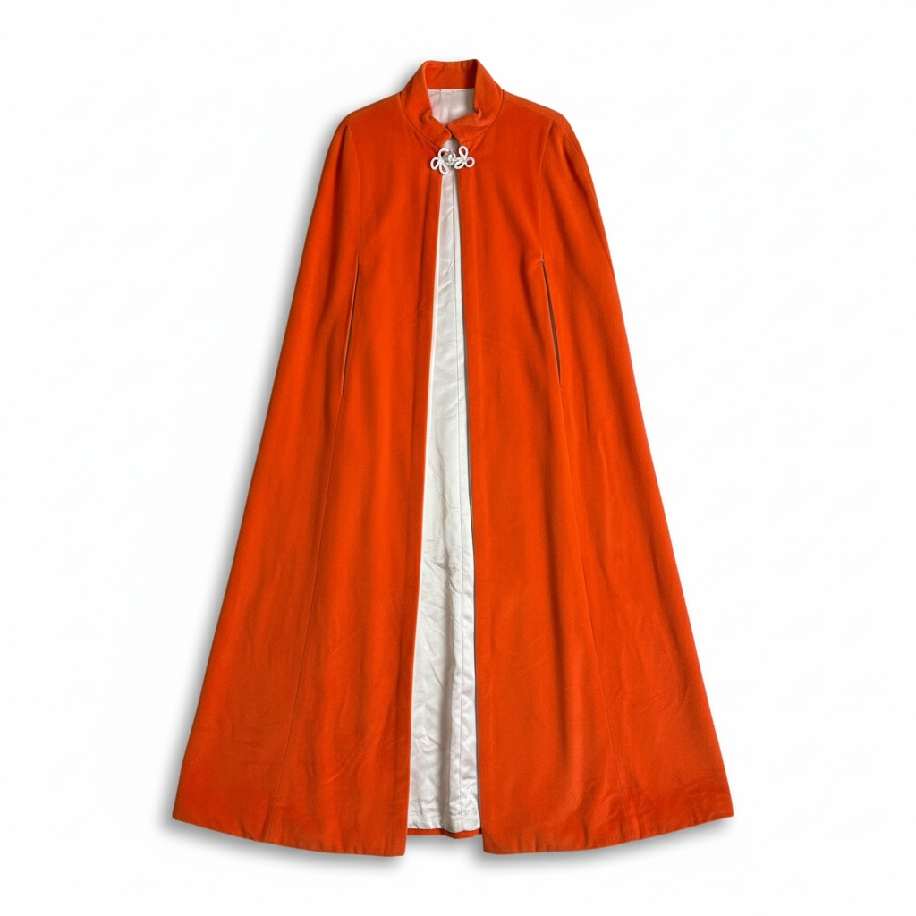 Incredible Vintage 1960s/70s Orange Long Cape/Cloak