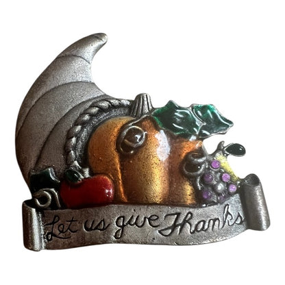 Vintage Enamel Thanksgiving Brooch