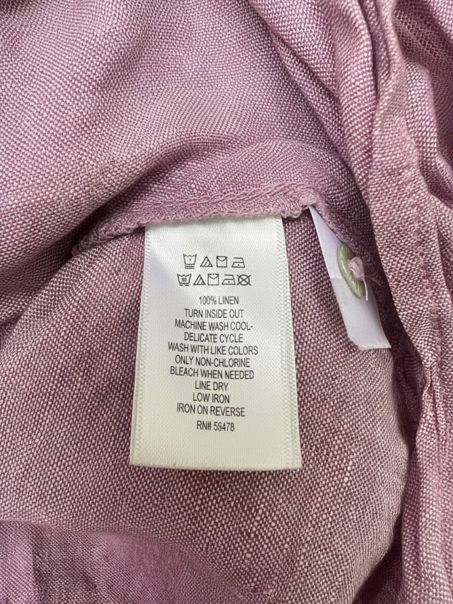 Sigrid Olsen 100% Linen Lavender Button Up Camp Shirt, size 3x