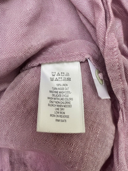 Sigrid Olsen 100% Linen Lavender Button Up Camp Shirt, size 3x