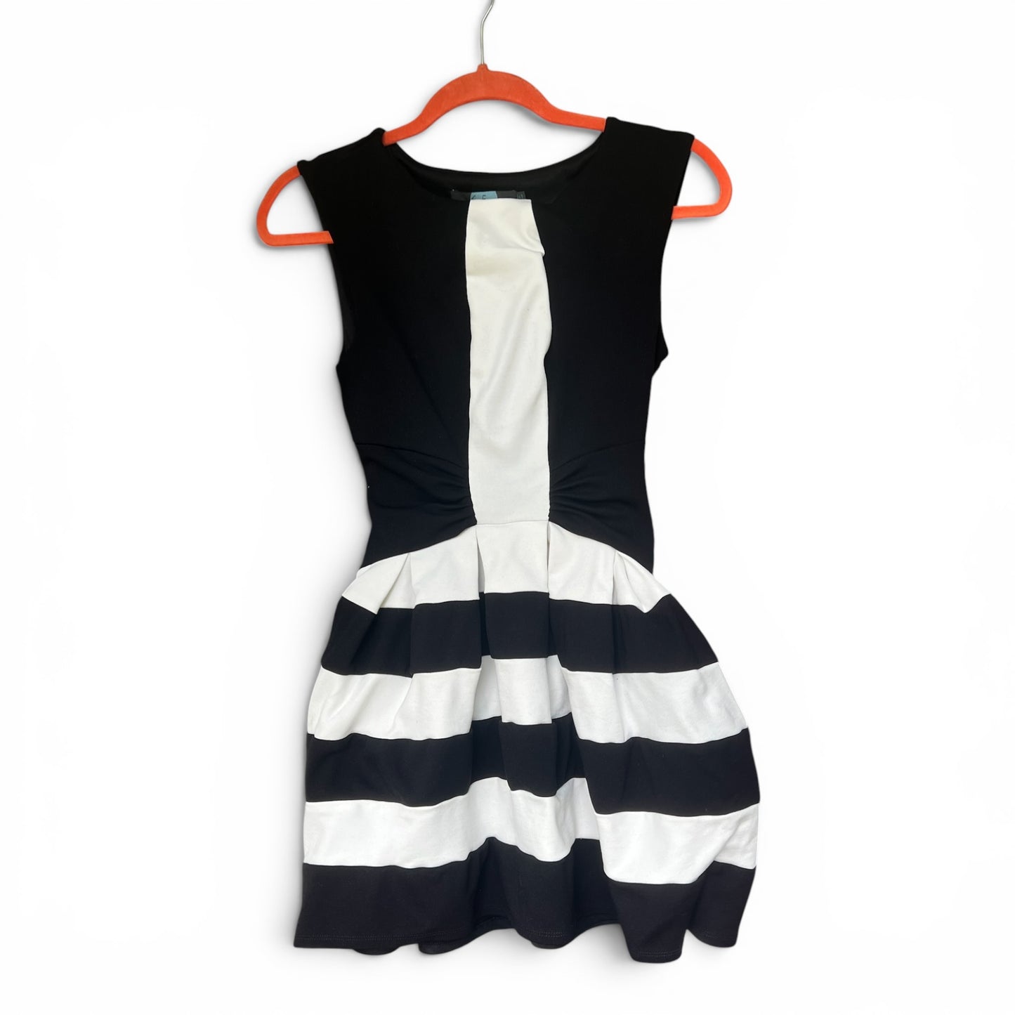 Eva Franco for Anthropologie Black & White Striped Mini Fit and Flare Dress, Size 0