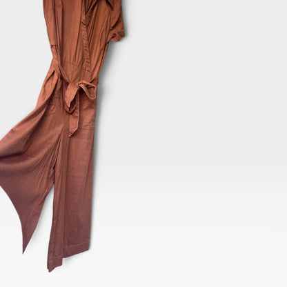 Anthropologie Maeve The Colette Wrap Culotte Jumpsuit - Rust,  Size 10P