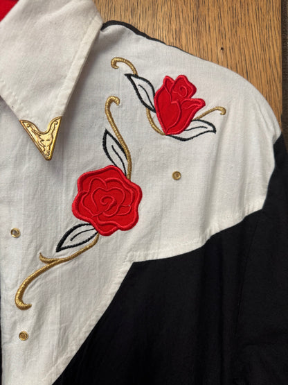 Vintage Western Dress with Roses