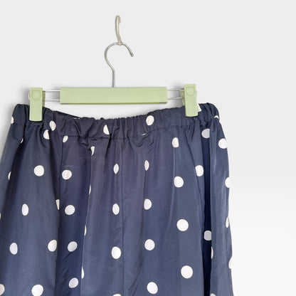 High-Waisted Taffeta Midi Skirt in Navy Dots from "The Occasion by Old Navy" Size MT