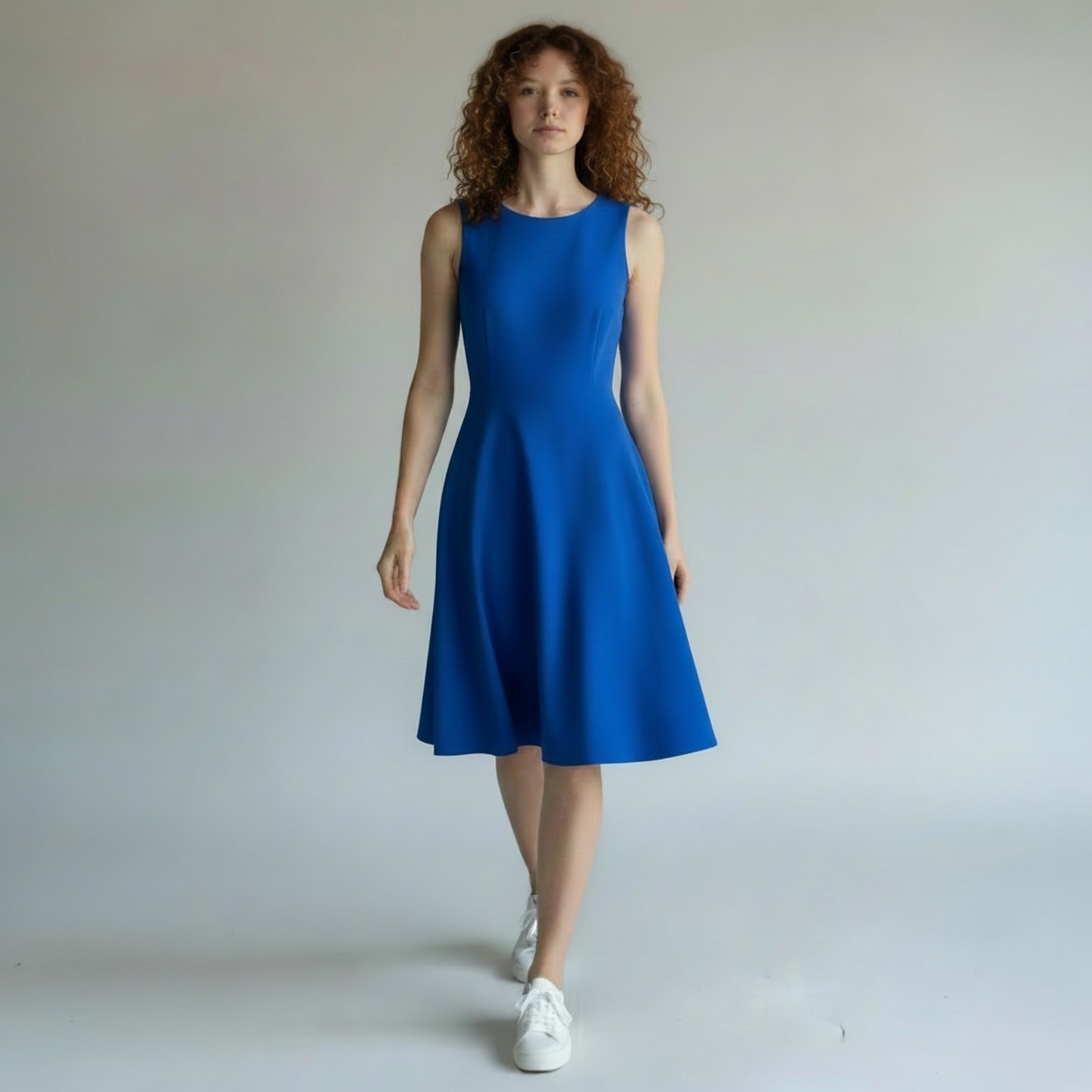Forever 21 Blue Fit & Flare Dress, 2000s, Size M