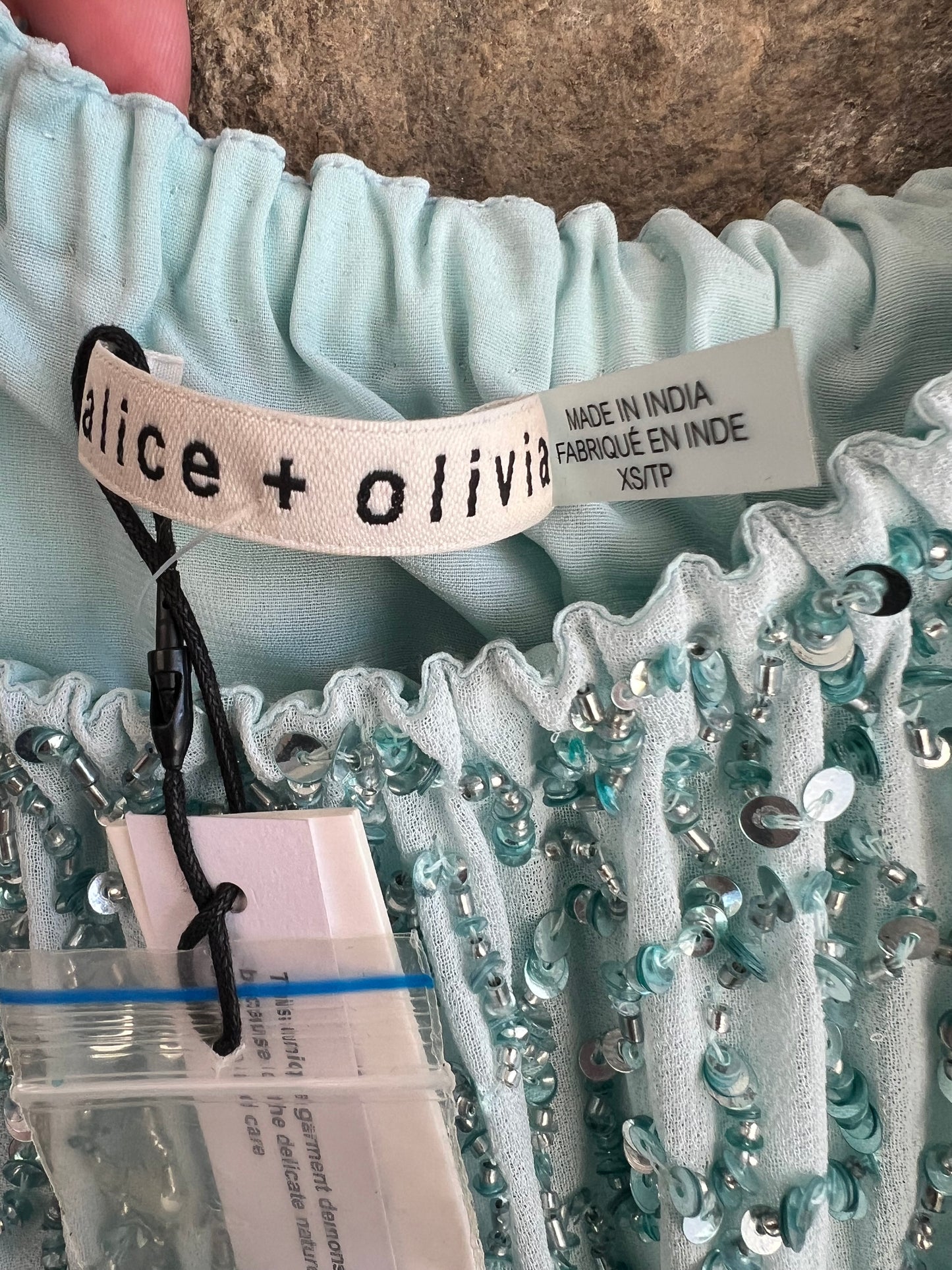 NWT Alice + Olivia Blue Sequin Mini Dress, size xs