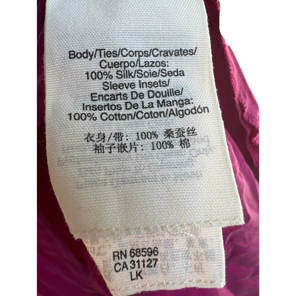 NWT Pure DKNY Magenta 100% Silk Blouse, Size L