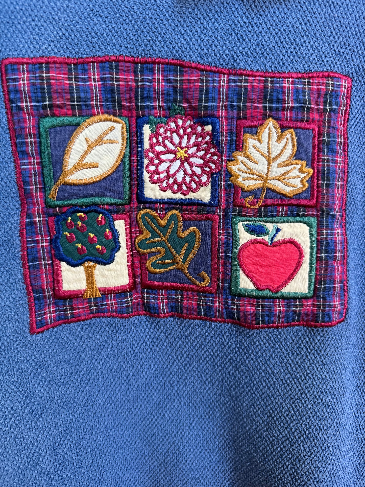 Blue Autumnal Vintage Granny Sweater, size L