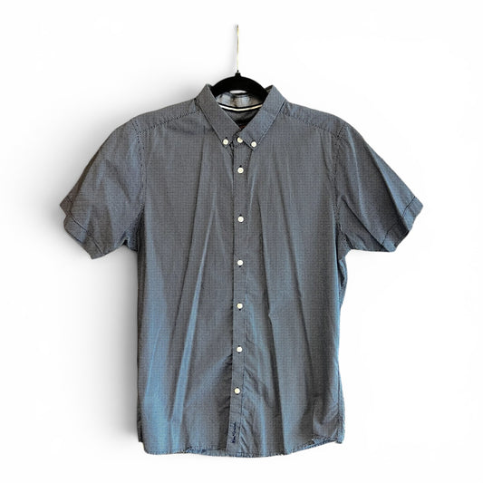 Ben Sherman Vintage Y2K Button Up Blue Dot Shirt, size s