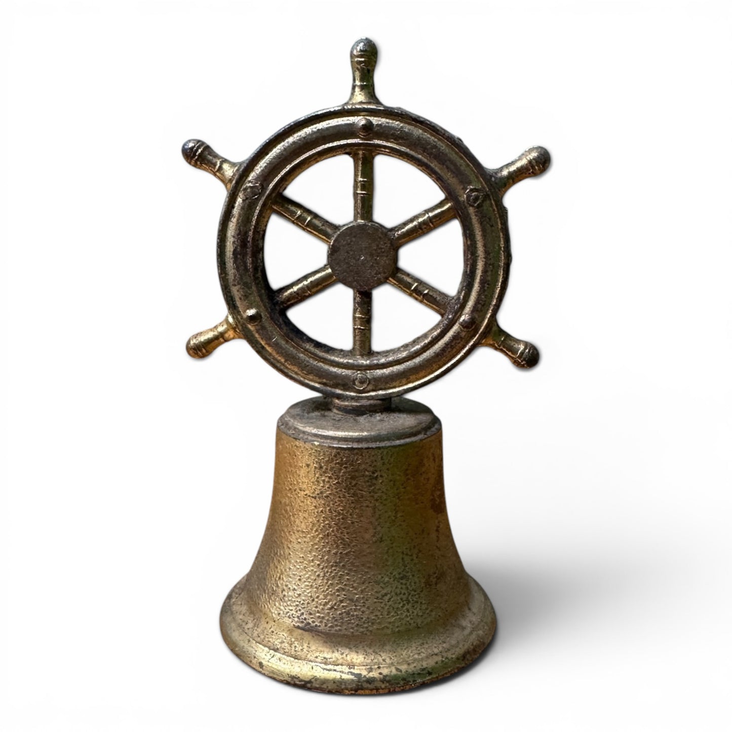 Petite Nautical Ship’s Wheel Brass Bell