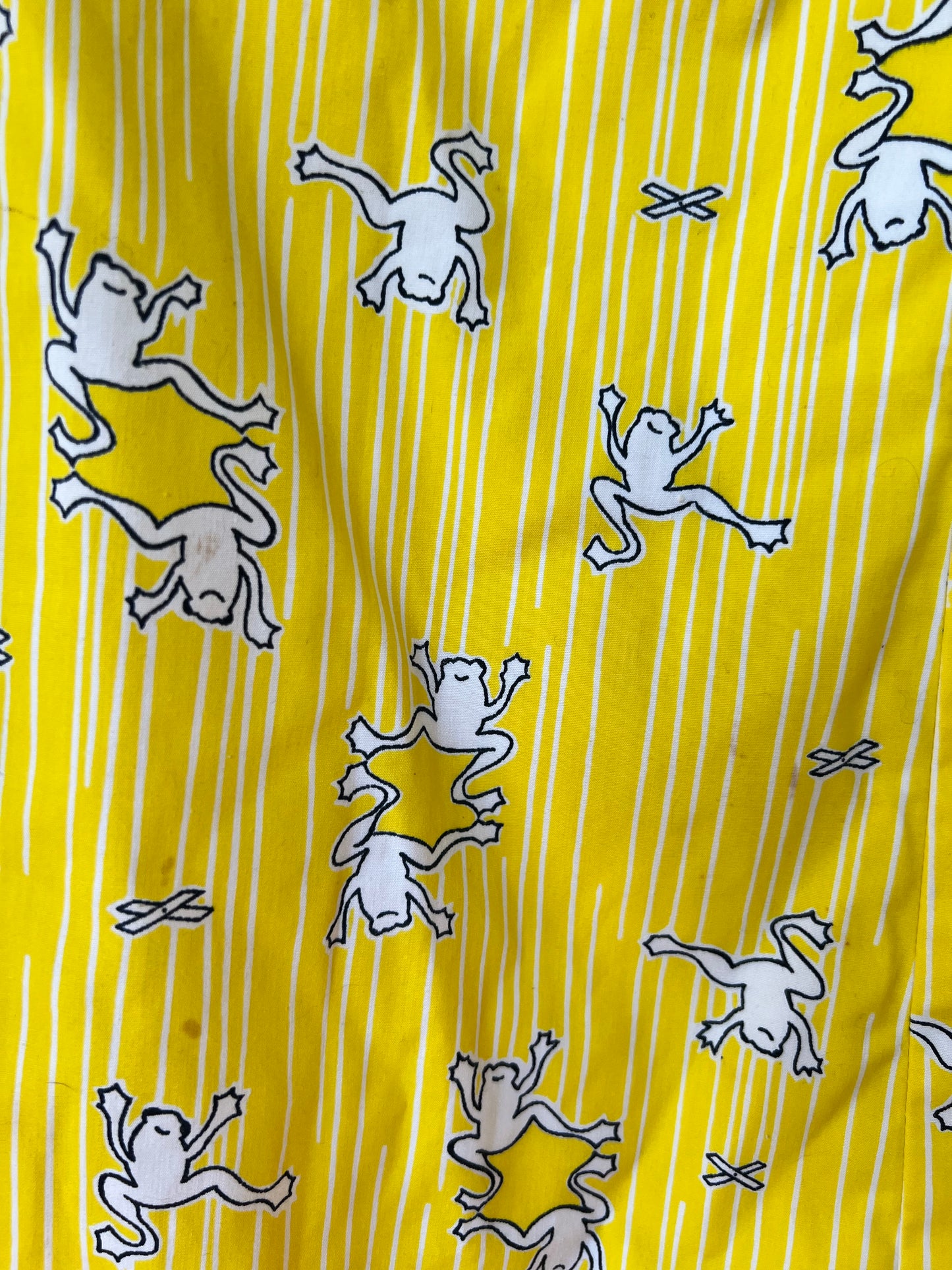 Vintage 70s Frog Tog Dress With Adorable Frog Cottagecore Pattern, Size S