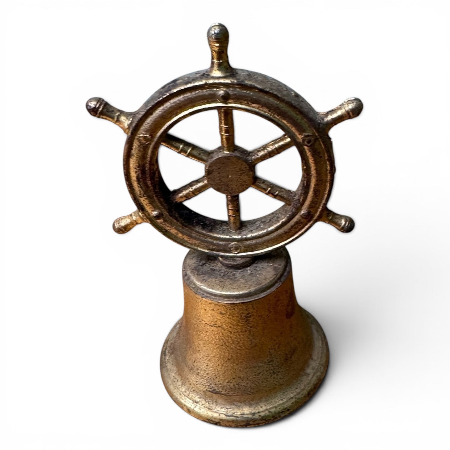 Petite Nautical Ship’s Wheel Brass Bell
