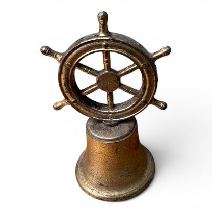 Petite Nautical Ship’s Wheel Brass Bell