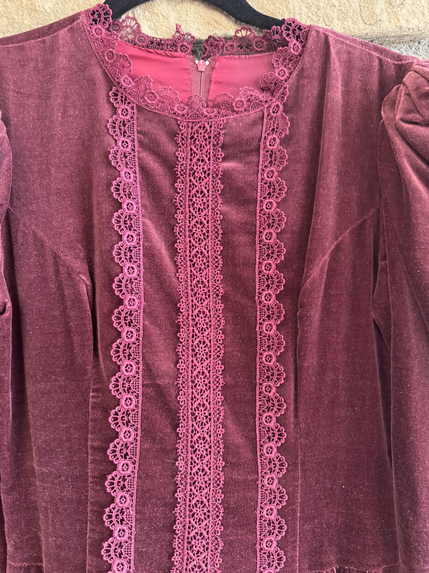 Vintage 70’s Burgundy Gunne Sax Dress, size s