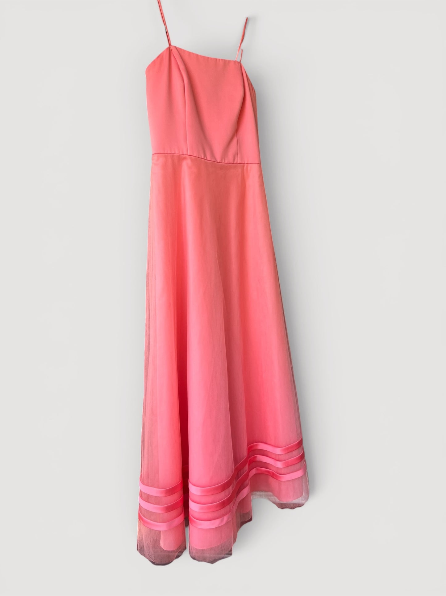 Vintage 90s Y2K Formal Peach / Pink Ankle-Length Dress, Size XS