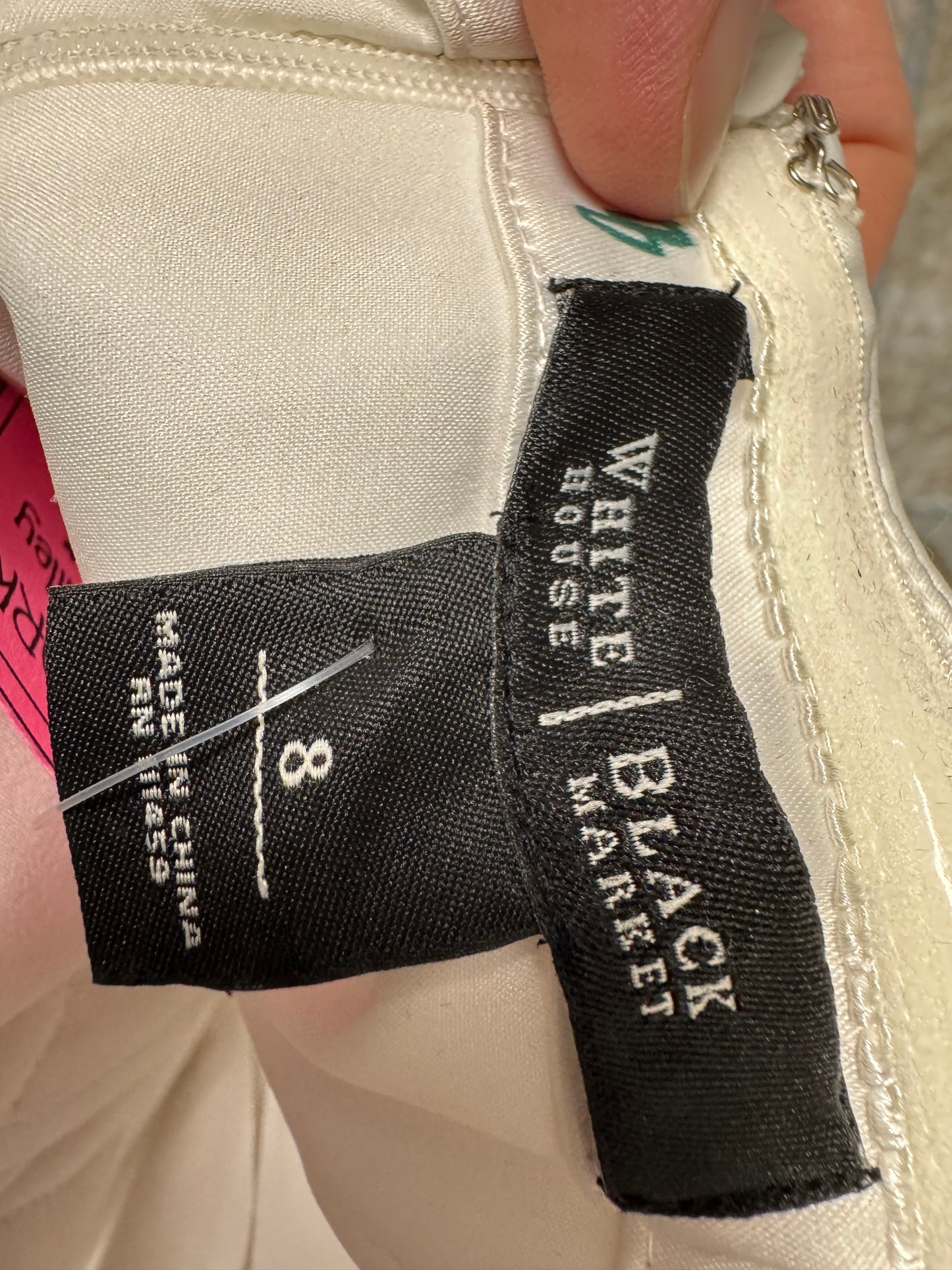 NWT WHBM White Strapless Mini Dress, size 8