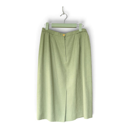 Kasper For ASL Celery Green Two-Piece Vintage 90s Y2K Skirt Suit, Size 8