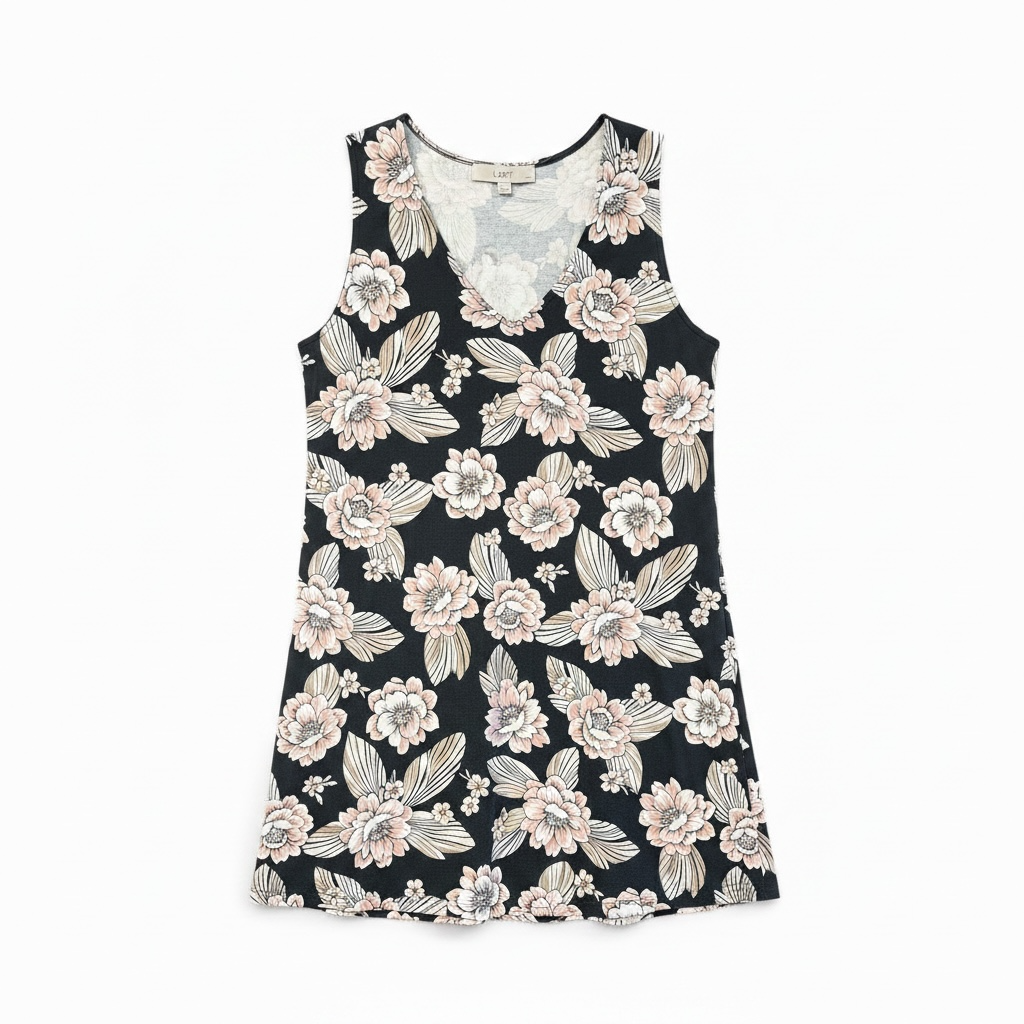 Loft Floral Mini Swing Dress, size petite small