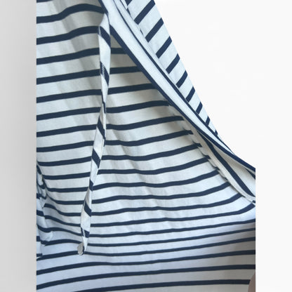 Lands End Black and White Striped EUC, Size L/XL
