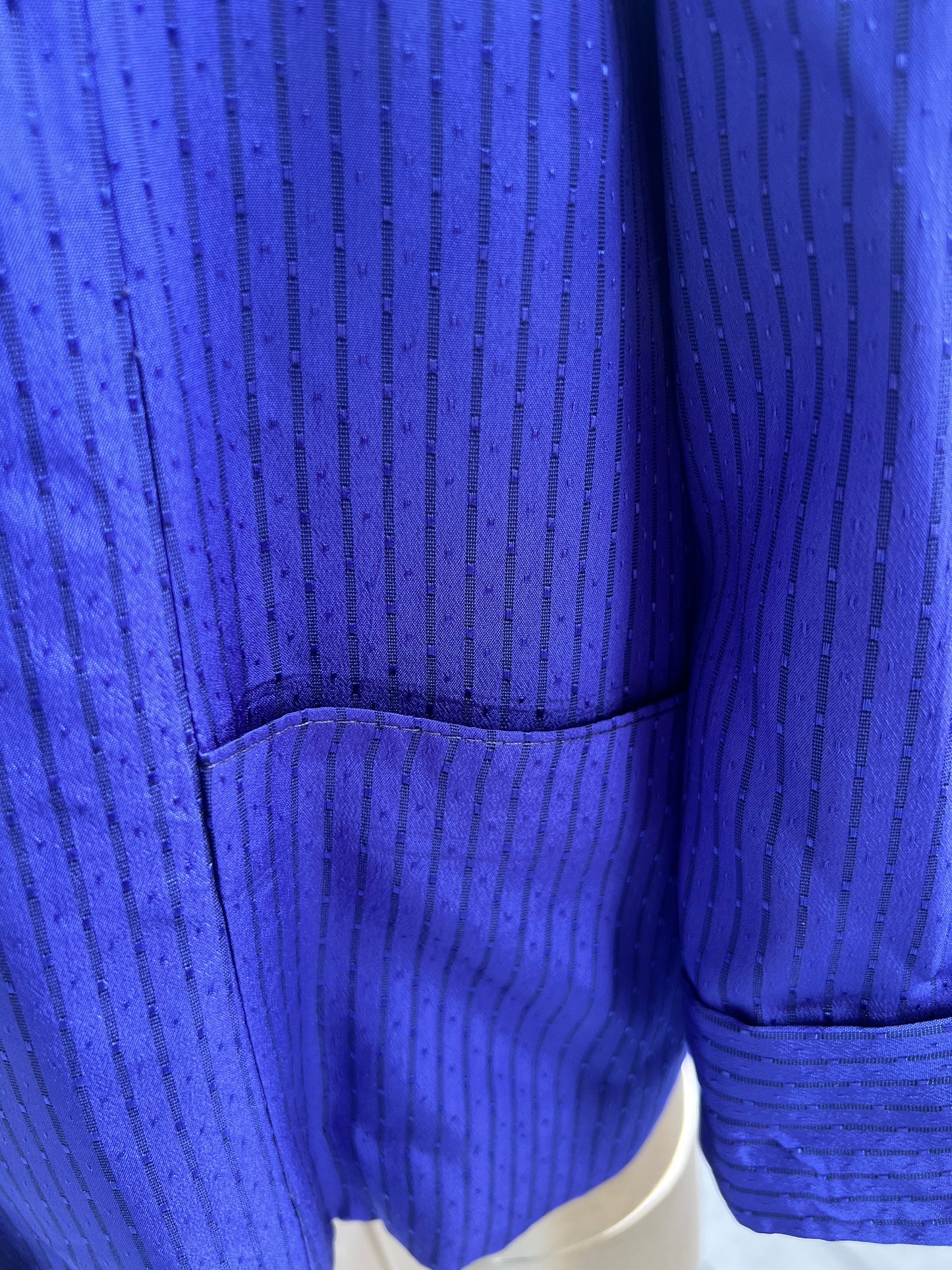 Vintage Purple Striped Single Button Blazer | Lightweight Boxy Crop Jacket, Size M/L