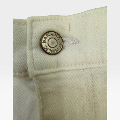 NWT Banana Republic Vintage Stretch Cropped Bootcut White Jeans, Size 16 (33)