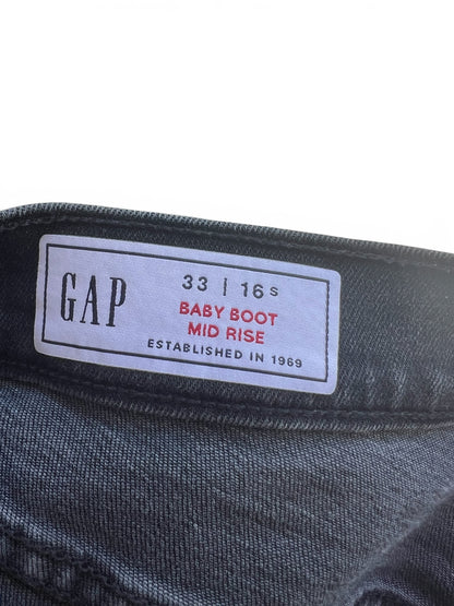 Gap Mid Rise “Baby Boot” cut Women’s Jeans Black/Grey, size 33/16s
